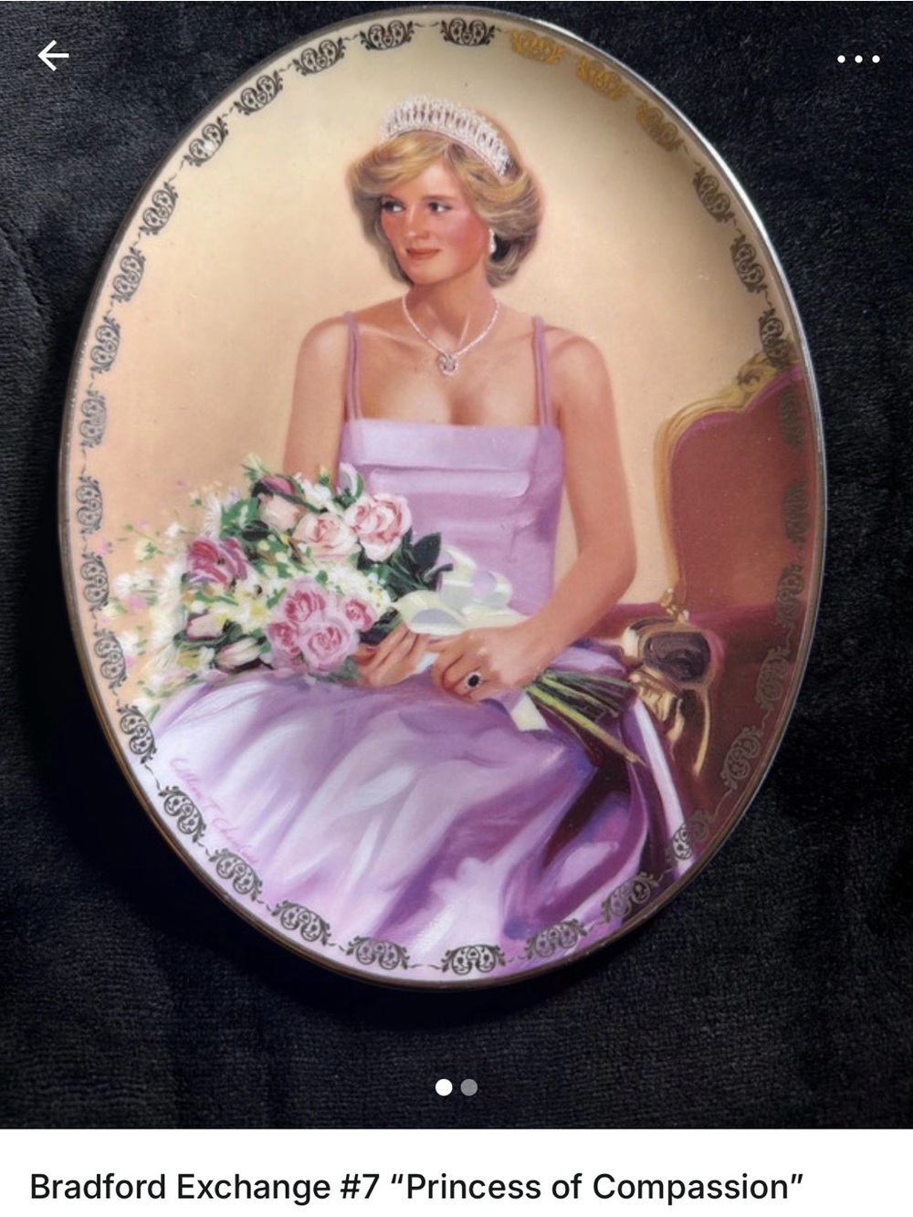 The Bradford Exchange Princess of Compassion Plate — Lavender, Pink, Gold, Cream